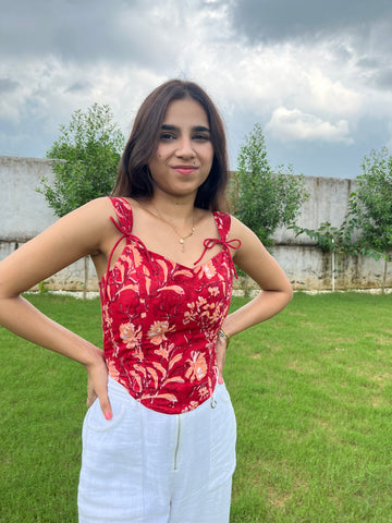 Amara Red Corset Top