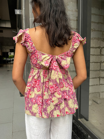 Poppy Back Tie-Up Top