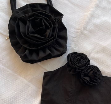 Black Flower Bag