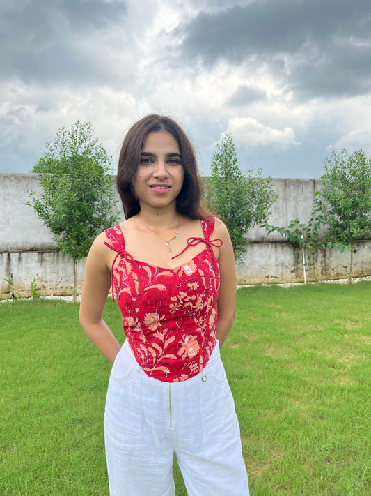 Amara Red Corset Top