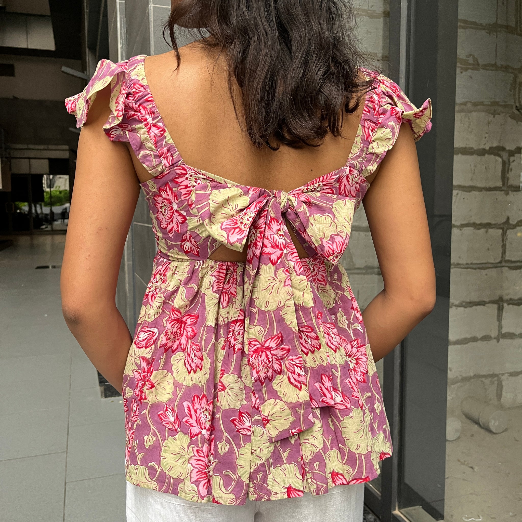Poppy Back Tie-Up Top