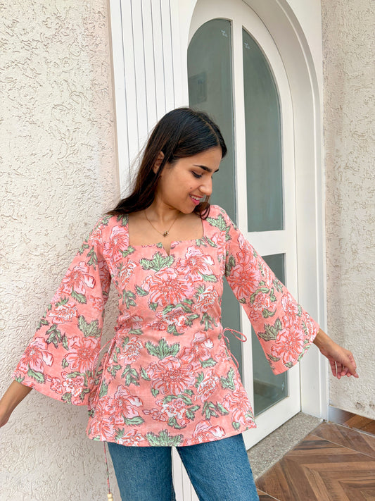Amarya peach short Kurti