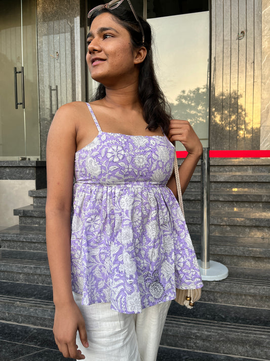 Lavender Haze Back Tie-Up Top