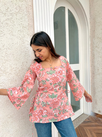 Amarya peach short Kurti