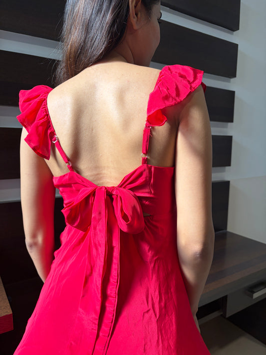 Cherry mini silky dress🍒