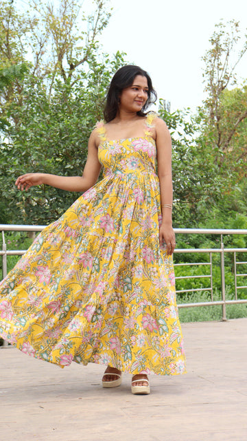 Tiara Floral Long Dress, Daylight